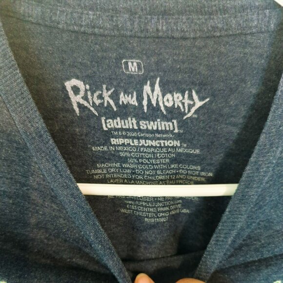 Rick And Morty Graphic T-Shirt Adult M Swim Ripple Junction Dark Heather Gray - Picture 3 of 6